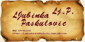LJubinka Paskulović vizit kartica